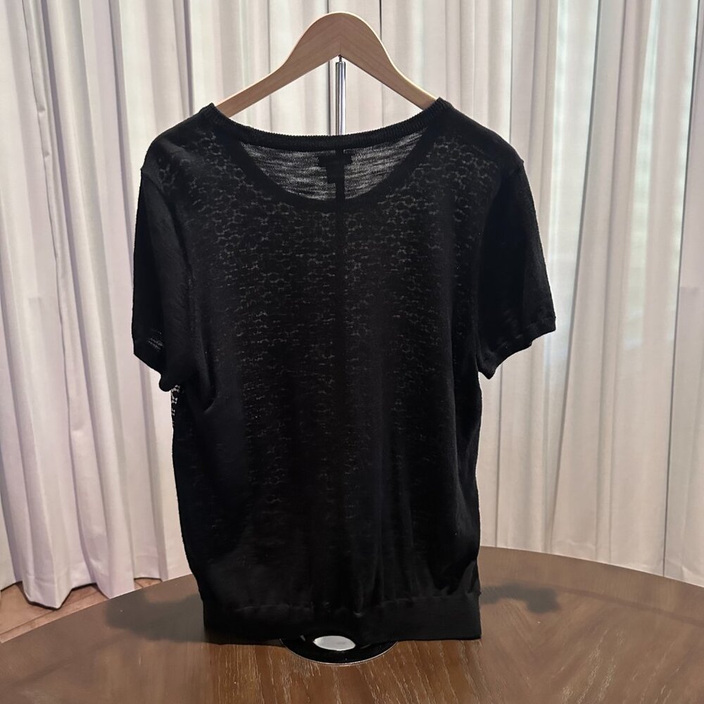 J Crew Navy Blue/White  Short Sleeve Pullover Light Sweater Size XL - Picture 5 of 5